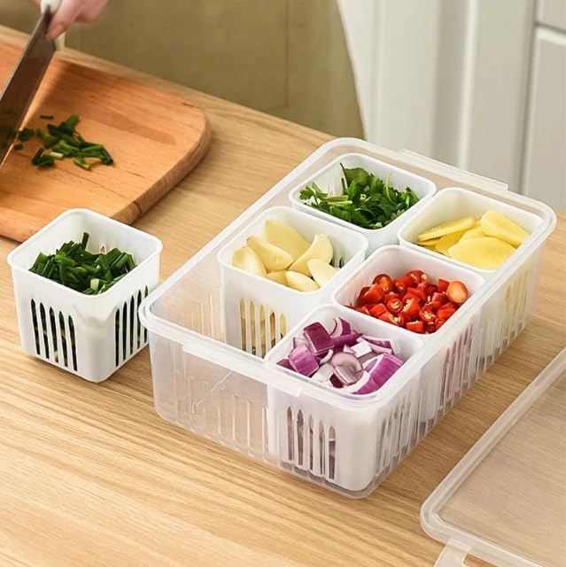 6 Grid Fridge Storage Box Container