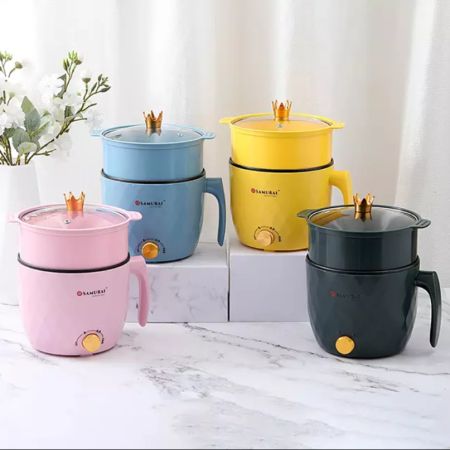 Samurai Portable Electric Multicooker Cooking Pot With Steamer 1.8L