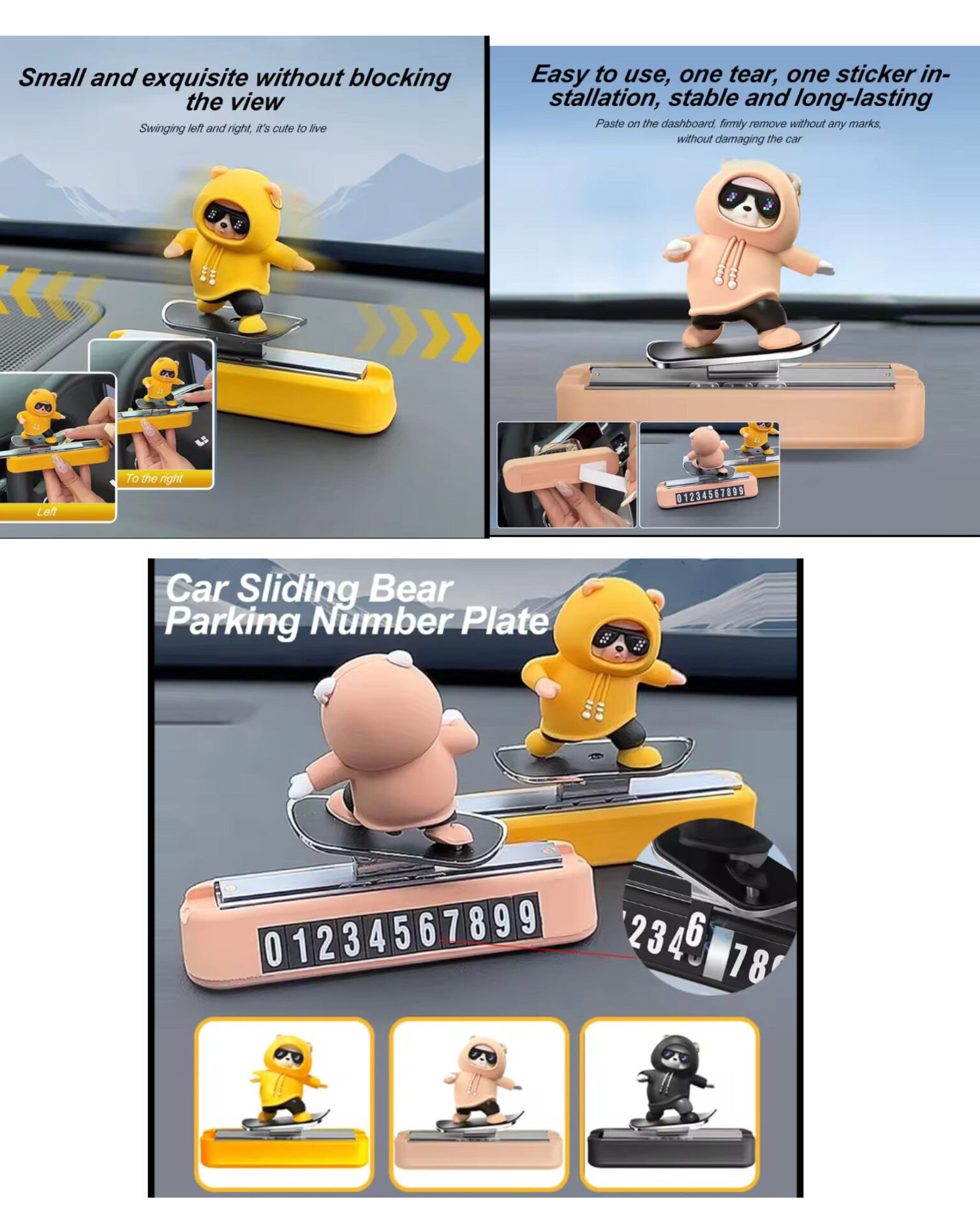 ZOUIVU X BEAR Car Dashboard Ornament C0665