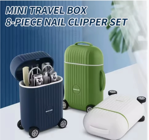 8 Pcs Mini Suitcase Manicure Pedicure set