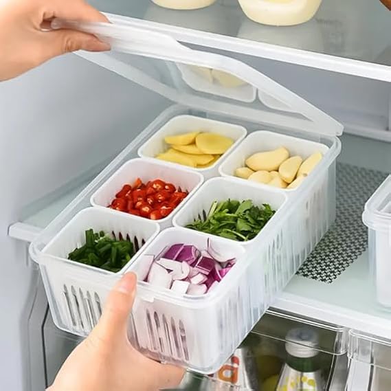 6 Grid Fridge Storage Box Container
