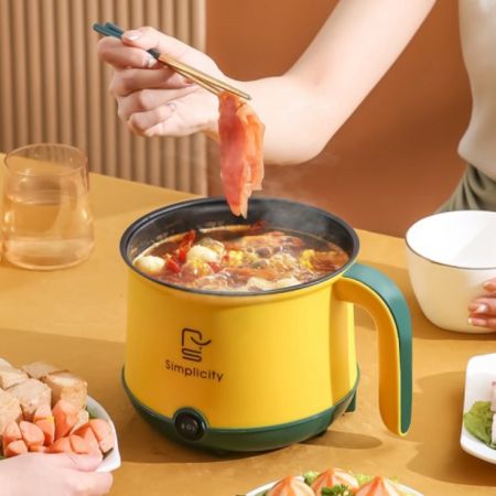 Simplicity Portable Electric Multicooker Cooking Pot With Steamer 1.8L