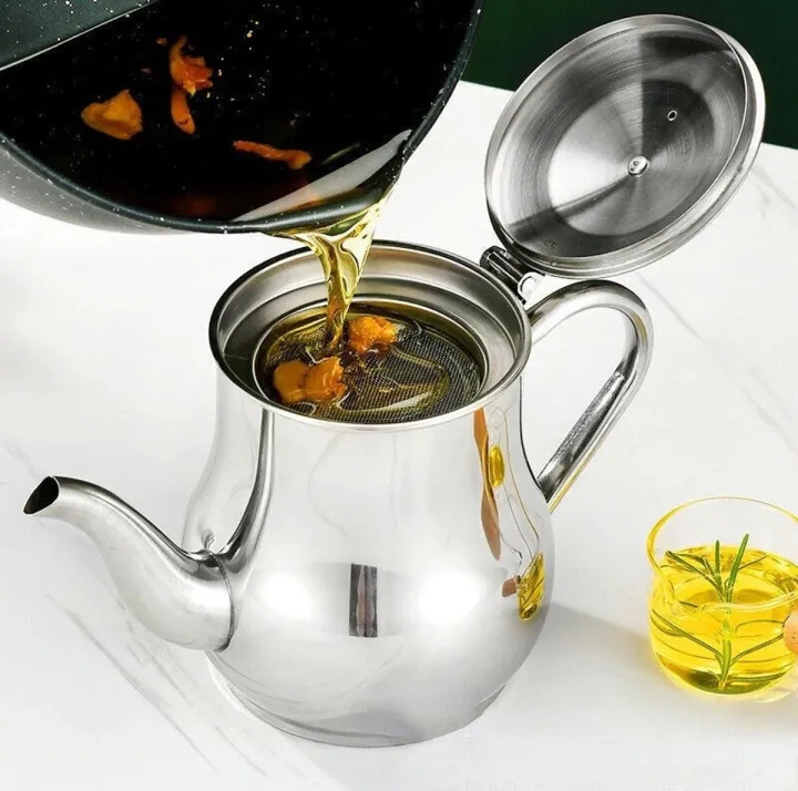 Stainless Steel Oil Strainer Pot - 550 ML