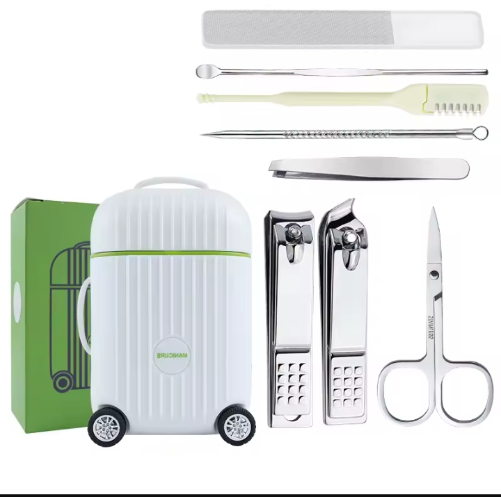 8 Pcs Mini Suitcase Manicure Pedicure set